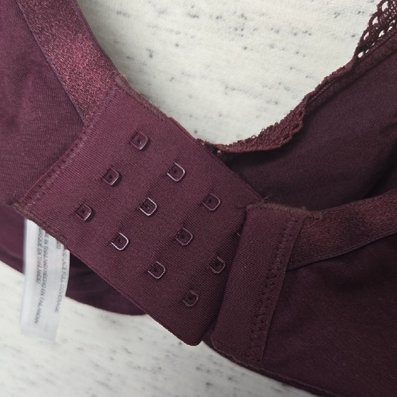 Soma Modal and Lace Unlined Bra Burgundy - Picture 5 of 8